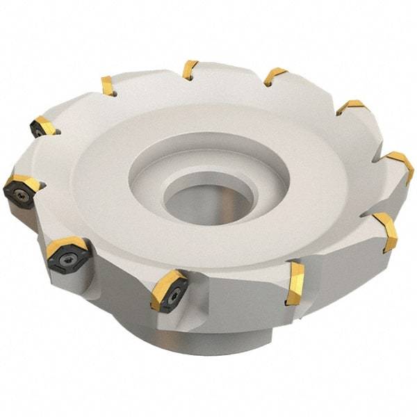 Iscar - 59.4mm Cut Diam, 22mm Arbor Hole, 4.6mm Max Depth of Cut, 50° Indexable Chamfer & Angle Face Mill - 5 Inserts, IQ845 SYHU 07.. Insert, Right Hand Cut, Through Coolant, Series DoveIQMill - Benchmark Tooling