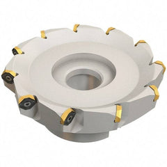 Iscar - 59.4mm Cut Diam, 22mm Arbor Hole, 4.6mm Max Depth of Cut, 50° Indexable Chamfer & Angle Face Mill - 5 Inserts, IQ845 SYHU 07.. Insert, Right Hand Cut, Through Coolant, Series DoveIQMill - Benchmark Tooling
