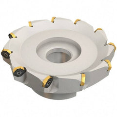 Iscar - 89.4mm Cut Diam, 27mm Arbor Hole, 4.6mm Max Depth of Cut, 50° Indexable Chamfer & Angle Face Mill - 8 Inserts, IQ845 SYHU 07.. Insert, Right Hand Cut, Through Coolant, Series DoveIQMill - Benchmark Tooling