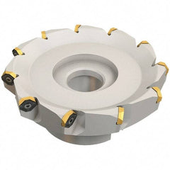 Iscar - 109.4mm Cut Diam, 32mm Arbor Hole, 4.6mm Max Depth of Cut, 50° Indexable Chamfer & Angle Face Mill - 10 Inserts, IQ845 SYHU 07.. Insert, Right Hand Cut, Through Coolant, Series DoveIQMill - Benchmark Tooling