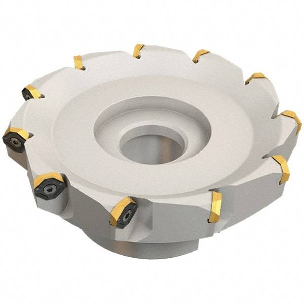 Iscar - 169.4mm Cut Diam, 40mm Arbor Hole, 4.6mm Max Depth of Cut, 50° Indexable Chamfer & Angle Face Mill - 15 Inserts, IQ845 SYHU 07.. Insert, Right Hand Cut, Series DoveIQMill - Benchmark Tooling