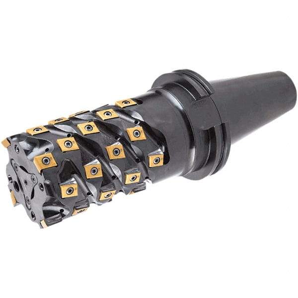 Iscar - 24 Inserts, 80mm Cut Diam, 32mm Arbor Diam, 70mm Max Depth of Cut, Indexable Square-Shoulder Face Mill - 0° Lead Angle, 95mm High, T490 LN.. Insert Compatibility, Through Coolant, Series Helitang - Benchmark Tooling