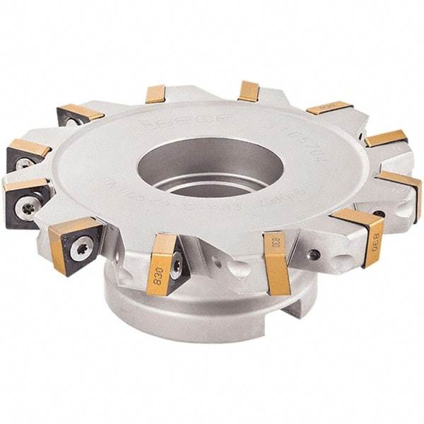 Iscar - Shell Mount B Connection, 0.62" Cutting Width, 1.378" Depth of Cut, 5" Cutter Diam, 1-1/4" Hole Diam, 12 Tooth Indexable Slotting Cutter - FDN-XN13 Toolholder, XNMU 13 Insert - Benchmark Tooling