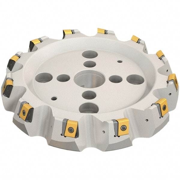 Iscar - 183.2mm Cut Diam, 40mm Arbor Hole, 19mm Max Depth of Cut, 65° Indexable Chamfer & Angle Face Mill - 7 Inserts, T465 LN.T 2212ZN.. Insert, Right Hand Cut, Series Helitang - Benchmark Tooling