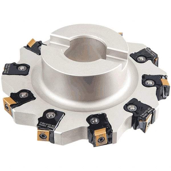 Iscar - Shell Mount B Connection, 0.689" Cutting Width, 1.5354" Depth of Cut, 160mm Cutter Diam, 1.5748" Hole Diam, 10 Tooth Indexable Slotting Cutter - FDN-CALN13 Toolholder, T490 LN.T 1306 Insert - Benchmark Tooling