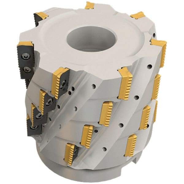 Iscar - 12 Inserts, 50mm Cut Diam, 22mm Arbor Diam, 53mm Max Depth of Cut, Indexable Square-Shoulder Face Mill - 0° Lead Angle, 80mm High, P290 AC.T 1806.. Insert Compatibility, Through Coolant, Series MillShred - Benchmark Tooling