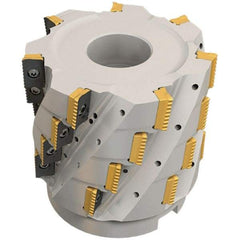 Iscar - 12 Inserts, 50mm Cut Diam, 22mm Arbor Diam, 53mm Max Depth of Cut, Indexable Square-Shoulder Face Mill - 0° Lead Angle, 80mm High, P290 AC.T 1806.. Insert Compatibility, Through Coolant, Series MillShred - Benchmark Tooling