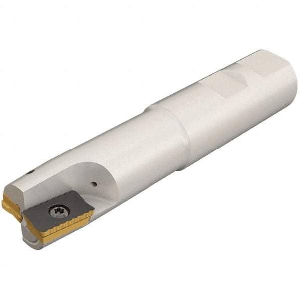 Iscar - 40mm Cut Diam, 18mm Max Depth of Cut, 40mm Shank Diam, 250mm OAL, Indexable Square Shoulder End Mill - P290 AC.T 1806.. Inserts, Weldon Shank, 0° Lead Angle, Through Coolant, Series MillShred - Benchmark Tooling