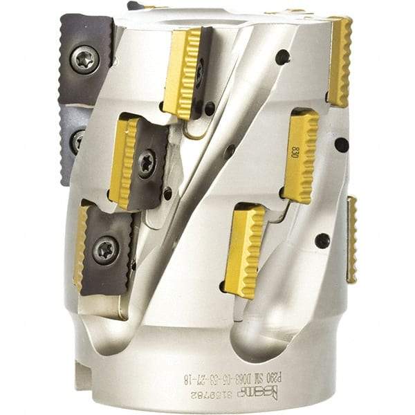 Iscar - 8 Inserts, 2" Cut Diam, 3/4" Arbor Diam, 1.4" Max Depth of Cut, Indexable Square-Shoulder Face Mill - 0° Lead Angle, 2.56" High, P290 AC.T 1806.. Insert Compatibility, Through Coolant, Series MillShred - Benchmark Tooling