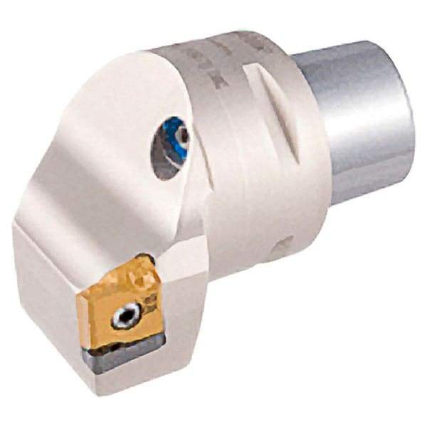 Iscar - Right Hand Cut, Size C4, LNMX Insert Compatiblity, External Modular Turning & Profiling Cutting Unit Head - 27mm Ctr to Cutting Edge, 50mm Head Length, Through Coolant, Series Heliturn - Benchmark Tooling