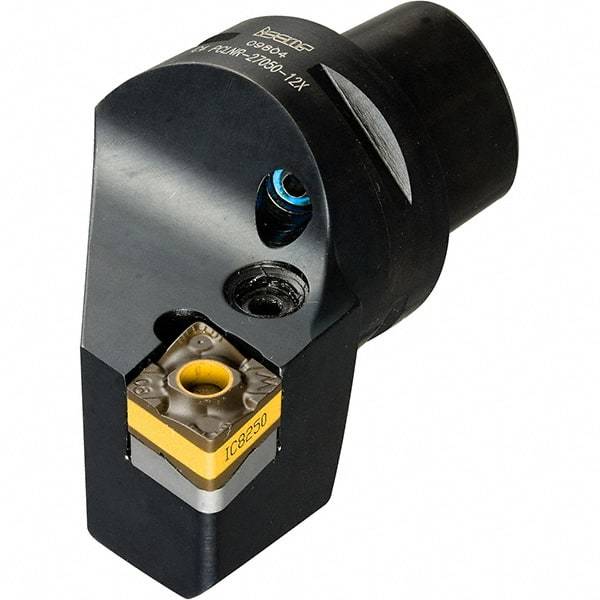 Iscar - Left Hand Cut, Size C4, CNMX Insert Compatiblity, External Modular Turning & Profiling Cutting Unit Head - 27mm Ctr to Cutting Edge, 50mm Head Length, Through Coolant, Series Heliturn - Benchmark Tooling