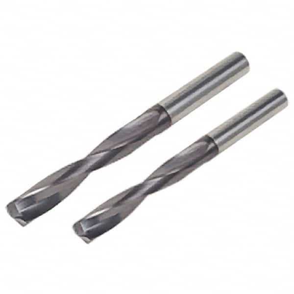 Iscar - 3mm Solid Carbide Jobber Drill - AlTiN Finish, Right Hand Cut, Spiral Flute, Straight Shank, 66mm OAL, Standard Point - Benchmark Tooling