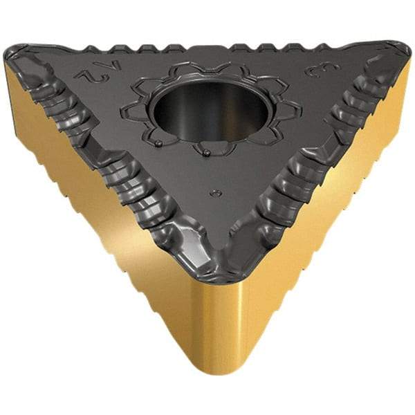 Iscar - TNMG432 F3P Grade IC8150 Carbide Turning Insert - TiCN/Al2O3/TiCN/TiN Finish, 60° Triangle, 1/2" Inscr Circle, 3/16" Thick, 1/32" Corner Radius - Benchmark Tooling