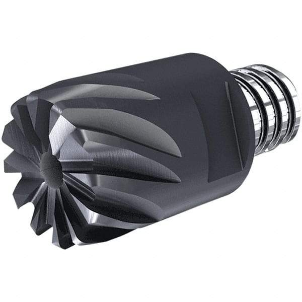 Iscar - MM ET CF Grade IC908 Carbide End Milling Tip Insert - TiAlN Finish, 12 Flutes, 15mm Cutting Diam, 3.5mm Depth of Cut, 20.5mm Extension, 0.039" Cnr Rad - Benchmark Tooling