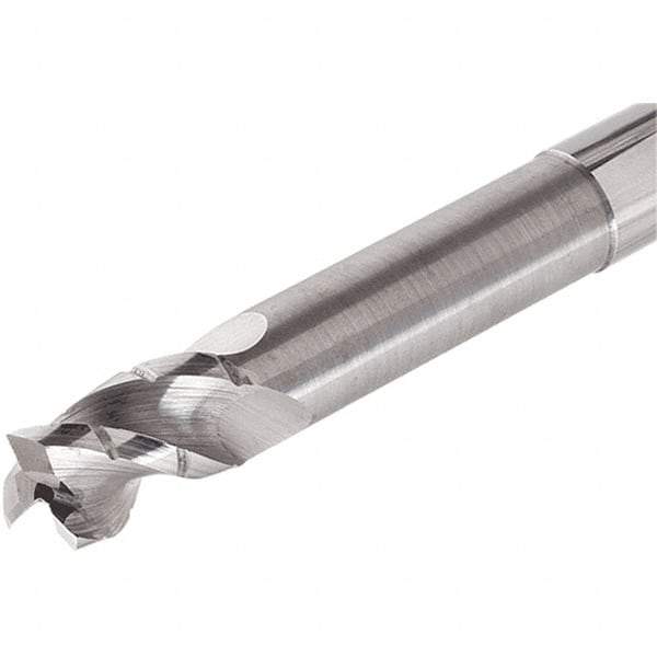 Iscar - 10mm, 3 Flute, Single End, Solid Carbide, 0.2mm Corner Radius End Mill - 80mm OAL, Right Hand Flute, 22mm LOC, Right Hand Cut, 40mm Extended Reach - Benchmark Tooling