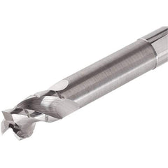 Iscar - 12mm, 3 Flute, Single End, Solid Carbide, 0.2mm Corner Radius End Mill - 93mm OAL, Right Hand Flute, 26mm LOC, Right Hand Cut, 48mm Extended Reach - Benchmark Tooling