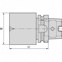 Kennametal - HSK63A Taper Shank, 80.8mm Diameter, Tool Holder Blank - 250mm Projection Gage Line to Nose End - Exact Industrial Supply