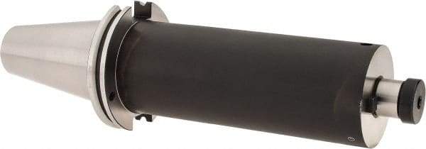 Kennametal - CAT50 Taper Shank 1" Pilot Diam Shell Mill Holder - 8" Flange to Nose End Projection, 2-3/4" Nose Diam, 1/2-20 Lock Screw, Through-Spindle & DIN Flange Coolant - Exact Industrial Supply