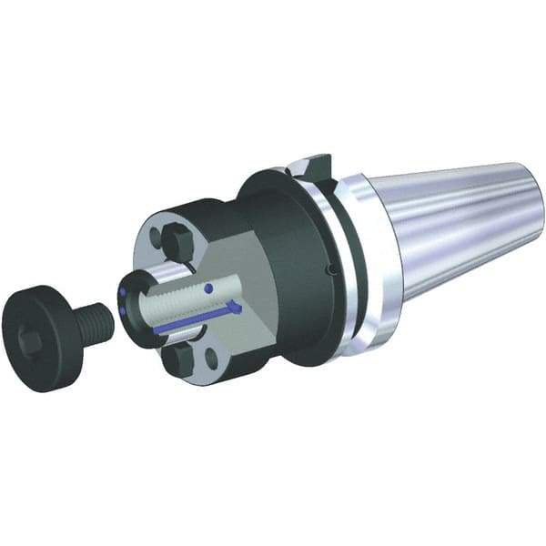 Kennametal - BT50 Taper Shank 40mm Pilot Diam Shell Mill Holder - 150mm Flange to Nose End Projection, 89mm Nose Diam, M20x2.5 Lock Screw, Through-Spindle & DIN Flange Coolant - Exact Industrial Supply