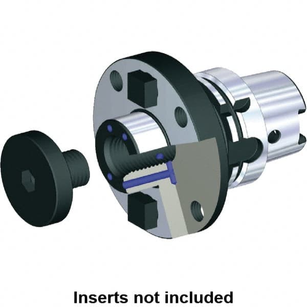 Kennametal - HSK63A Taper Shank 1" Pilot Diam Shell Mill Holder - 2" Flange to Nose End Projection, 2-3/4" Nose Diam, 1/2-20 Lock Screw, Through-Spindle Coolant - Exact Industrial Supply