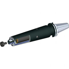 Kennametal - CAT40 Taper Shank 3/4" Pilot Diam Shell Mill Holder - 9" Flange to Nose End Projection, 1-3/4" Nose Diam, 3/8-24 Lock Screw, Through-Spindle & DIN Flange Coolant - Exact Industrial Supply