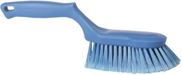 Vikan - 2" Bristle Length, Polyester Wash Brush - 5-13/16" Long x 5" Wide Head, 13-1/2" OAL, Blue, Polypropylene Block - Benchmark Tooling