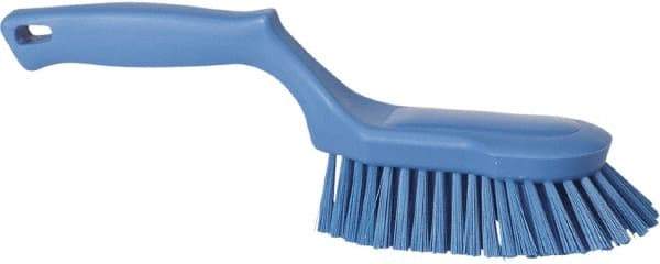 Vikan - 1-1/2" Bristle Length, Polyester Scrub Brush - 5-5/8" Long x 5" Wide Head, 13-1/2" OAL, Blue, Polypropylene Block - Benchmark Tooling