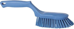 Vikan - 1-1/2" Bristle Length, Polyester Scrub Brush - 5-5/8" Long x 5" Wide Head, 13-1/2" OAL, Blue, Polypropylene Block - Benchmark Tooling