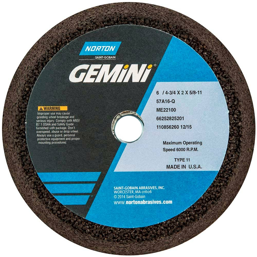 Norton - Tool & Cutter Grinding Wheels Wheel Type: Type 11 Wheel Diameter (Inch): 6 - Benchmark Tooling