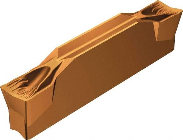 Sandvik Coromant - L123x2H CF 1125 Grade, 0.1575" Cutting Width, Carbide Cutoff Insert - 0° Left Hand Lead Angle, 0.0059" Cnr Rad, TiAlN Coated - Benchmark Tooling