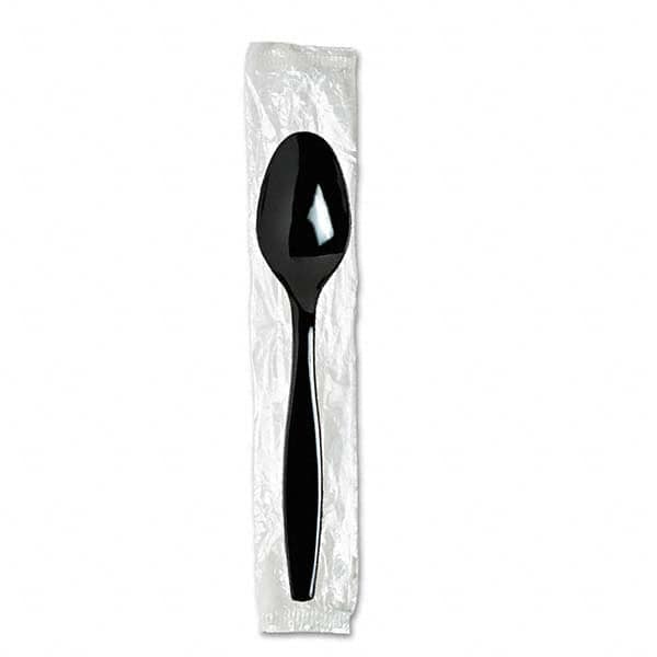 Individually Wrapped Teaspoons, Plastic, Black 1000/Carton Black