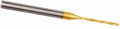Kennametal - 2.4mm 140° Solid Carbide Jobber Drill - Multilayer TiAlN Finish, Right Hand Cut, Spiral Flute, Straight Shank, 58mm OAL, Standard Point - Benchmark Tooling