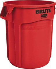 Rubbermaid - 20 Gal Red Round Trash Can - Polyethylene, 22.88" High - Benchmark Tooling