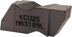 Kennametal - 3189NG Grade KCU25, 4.8mm Cutting Width Carbide Grooving Insert - 3.81mm Max Depth of Cut, Left Hand, 0.57mm Corner Radius, AlTiN Finish - Benchmark Tooling