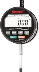 Starrett - 1" Max Measurement, 0.00005, 0.0001, 0.0005 & 0.001" Graduation, Electronic Drop Indicator - Accurate to 0.0001", Inch & Metric System, LCD Display - Benchmark Tooling