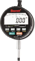 Starrett - 15mm Max Measurement, 0.00005, 0.0001, 0.0005 & 0.001" Graduation, Electronic Drop Indicator - Accurate to 0.0001", Inch & Metric System, LCD Display - Benchmark Tooling