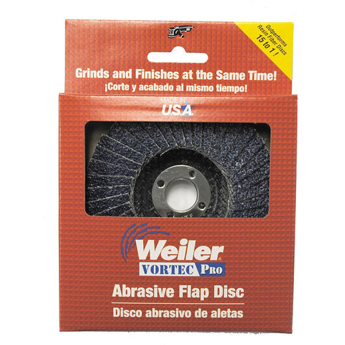 ‎4-1/2″ Vortec Pro Abrasive Flap Disc, Phenolic Backing, 36Z, 7/8″ Arbor Hole, Retail Pack - Benchmark Tooling