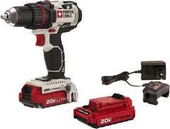 Porter-Cable - 20 Volt 1/2" Chuck Pistol Grip Handle Cordless Drill - 0-400 & 0-1600 RPM, Keyless Chuck, Reversible, 2 Lithium-Ion Batteries Included - Benchmark Tooling