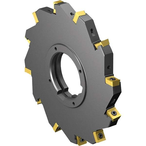 Sandvik Coromant - 0.315" Cutting Width, 1.3386" Depth of Cut, 1.5748" Hole Diam, 12 Tooth Indexable Slotting Cutter - Neutral Cutting Direction - Benchmark Tooling