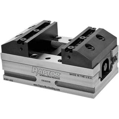 Raptor Workholding - 4" Jaw Width, 2" Throat Depth, Manual Precision Self Centering Vise - 3.937" OAW x 6.94" OAL x 2.971" OAH - Benchmark Tooling