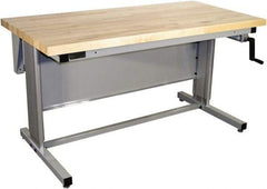 Proline - 72 Wide x 30" Deep x 42" High, Maple Workbench - Adjustable Height Legs, Gray - Benchmark Tooling