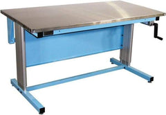 Proline - 60 Wide x 30" Deep x 42" High, Stainless Steel Workbench - Adjustable Height Legs, Blue - Benchmark Tooling