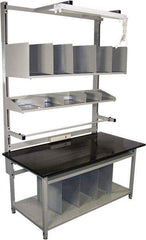 Proline - 60 Wide x 30" Deep x 36" High, Chem-Guard Workbench - Adjustable Height Legs, Gray - Benchmark Tooling