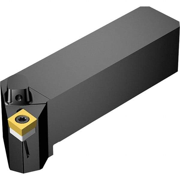 Sandvik Coromant - Right Hand Cut, -5° Lead Angle, 25.4mm Shank Height x 25.4mm Shank Width, Neutral Rake Indexable Turning Toolholder - CCMT 09 T3 08 Insert Compatibility, Series CoroTurn 107 - Benchmark Tooling