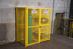 Illinois Engineered Products - Gas Cylinder Storage Cabinet - Steel, 60" Wide x 33-1/2" Deep x 65" High, Yellow - Benchmark Tooling