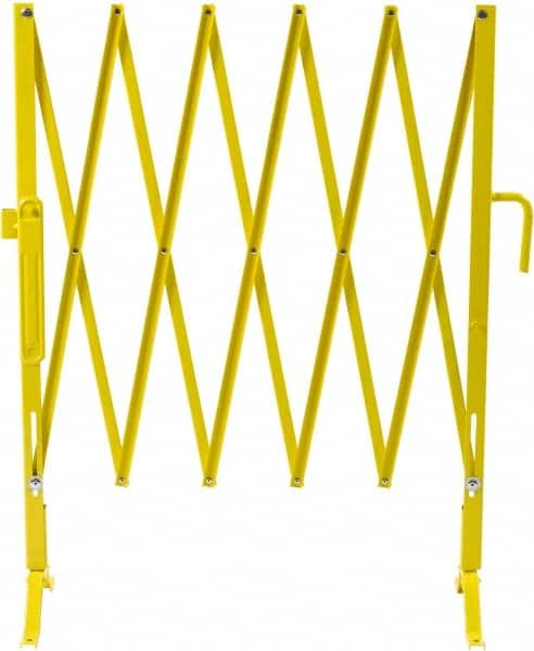 Illinois Engineered Products - 40" High Aisle Gate - Galvanized Steel, Yellow - Benchmark Tooling