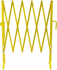 Illinois Engineered Products - 40" High Aisle Gate - Galvanized Steel, Yellow - Benchmark Tooling