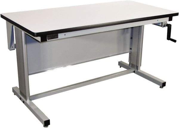 Proline - 72 Wide x 30" Deep x 42" High, Static Dissipative Workbench - T-Molded Edge, Adjustable Height Legs, Gray - Benchmark Tooling