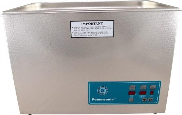 CREST ULTRASONIC - Bench Top Water-Based Ultrasonic Cleaner - 5.25 Gal Max Operating Capacity, Stainless Steel Tank, 10-5/8" High x 20-1/4" Long x 12-1/2" Wide, 230 Input Volts - Benchmark Tooling