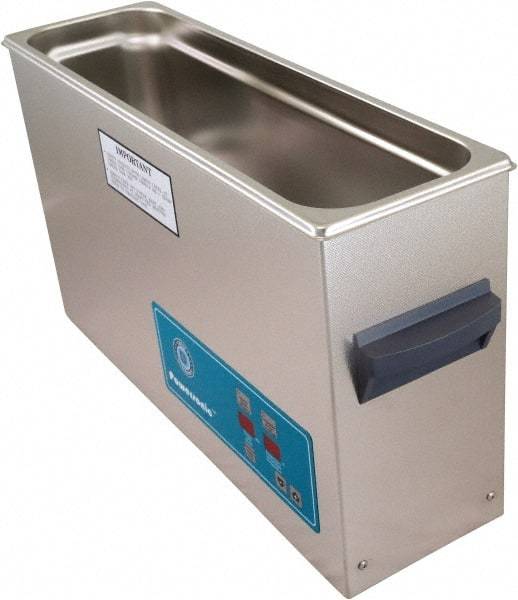 CREST ULTRASONIC - Bench Top Water-Based Ultrasonic Cleaner - 2.5 Gal Max Operating Capacity, Stainless Steel Tank, 10-5/8" High x 20-1/4" Long x 6" Wide, 115 Input Volts - Benchmark Tooling